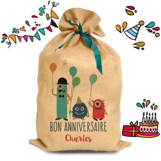 pochette coton Joyeux Anniversaire! | Atchoum-Cadeaux