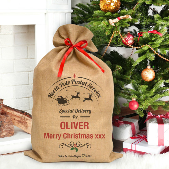 Christmas hessian gift bags sales