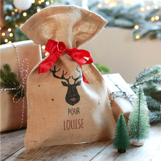 Cadeau noël grande soeur. Sac brodé Joyeux Noël Grande Soeur