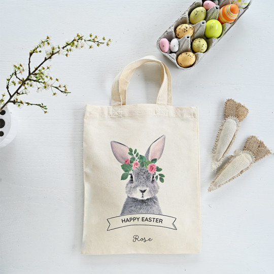 Le sac lapin de pâques à personnalisé avec le prénom