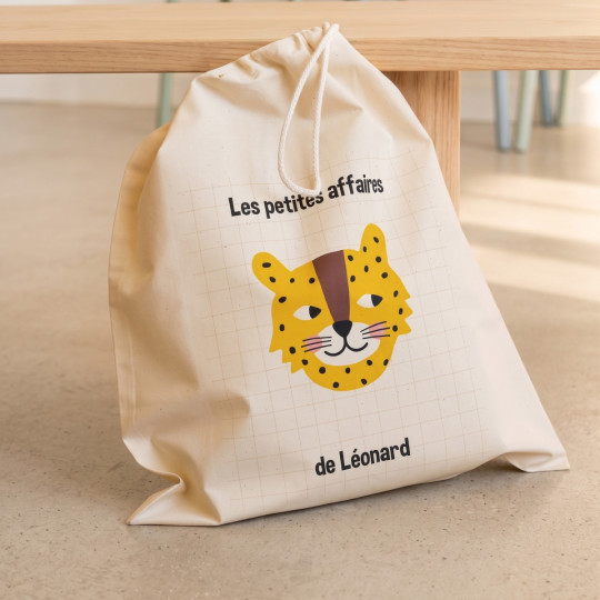 sac de rechange léopard à personnaliser pour la crèche ou l'école