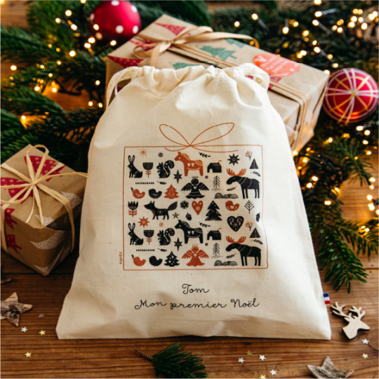 Hotte de Noël Personnalisable - Cadeaux Noël - L'Atelier Textile