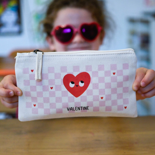 trousse coeur personnalisée