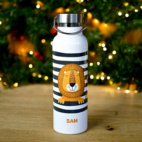 Goude inox personnalisable avec le lion roi des animaux