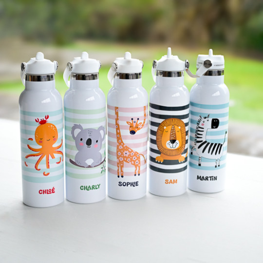 personalised kids water bottles animals