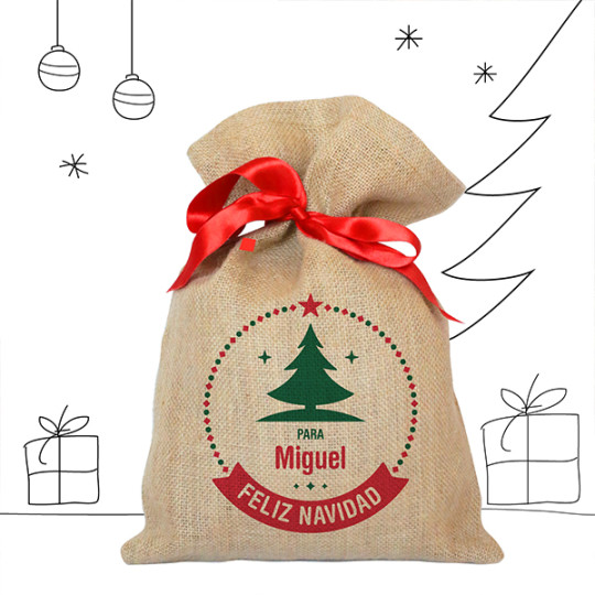 Saco de Regalos de Navidad Personalizado