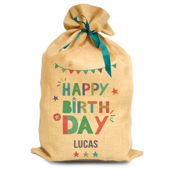 Le sac d'anniversaire personnalisé en toile de Jute, emballez vos cadeaux  d'une manière originale - A-qui-S