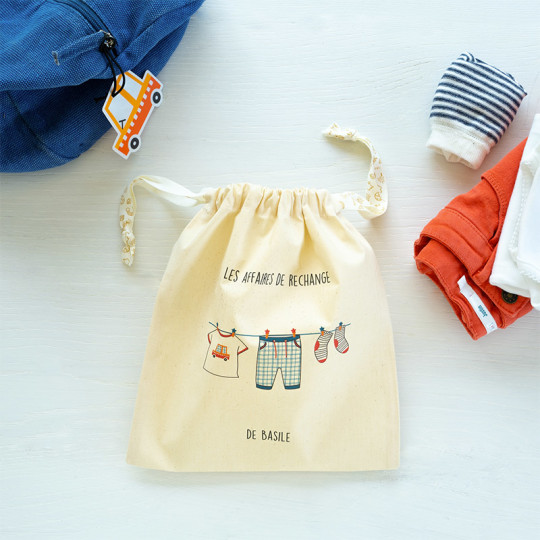 Sac linge marine M - Customefy - Sacs personnalisés avec nom pour la famille