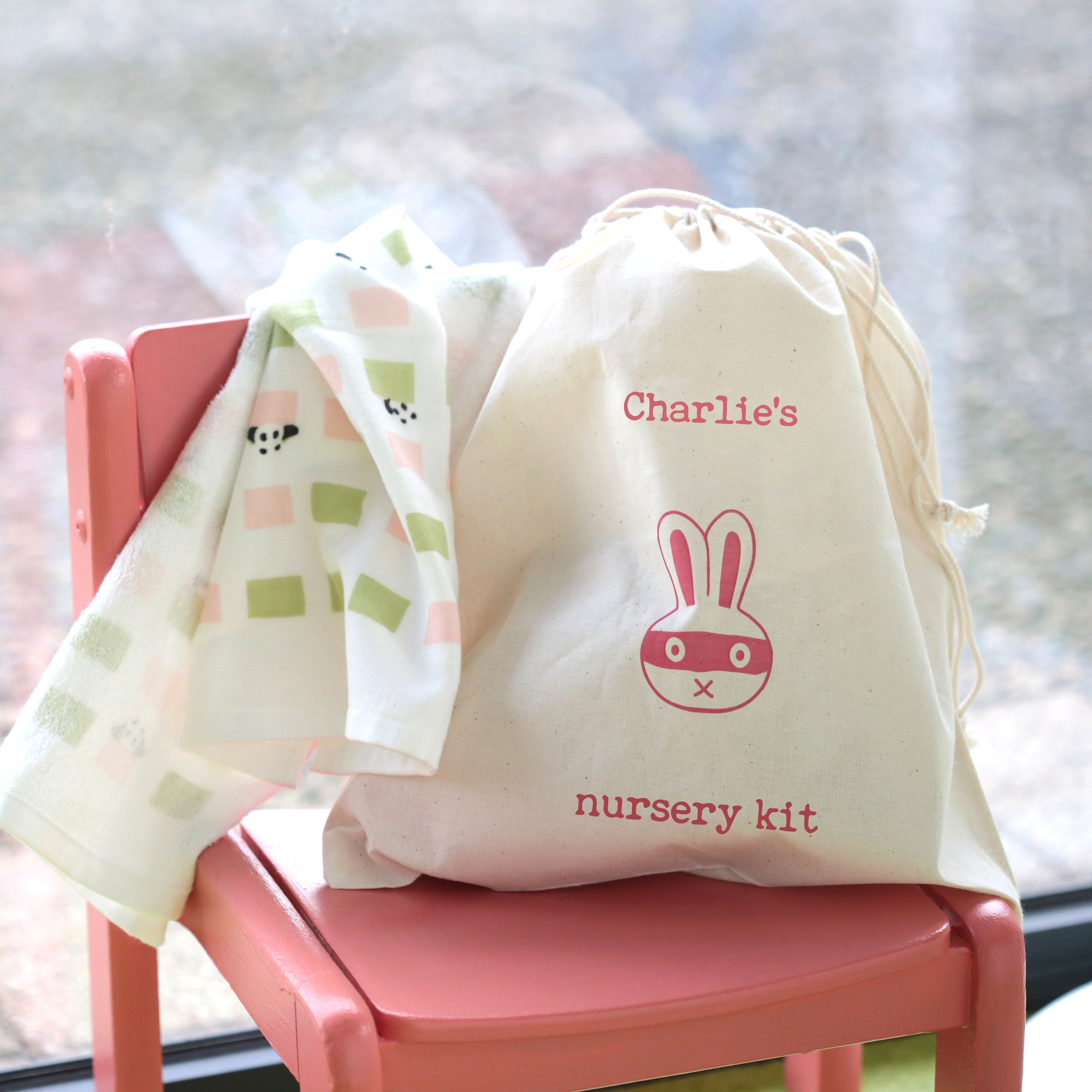 Gift bag cotton drawstring personalised