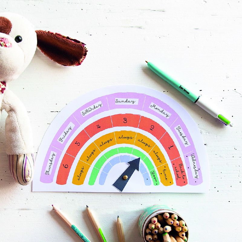How many sleeps until…? Start counting with our rainbow countdown chart!