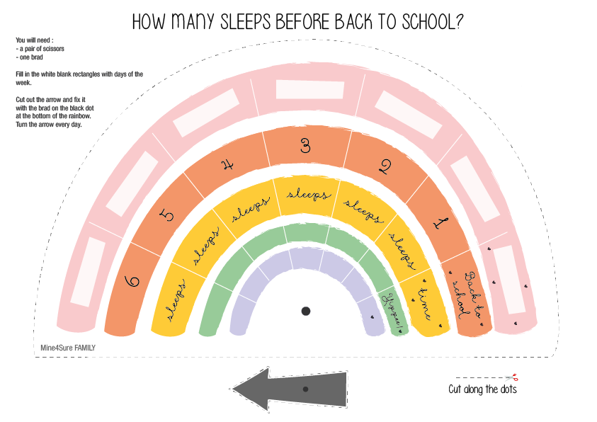 rainbow back to school countdown chart