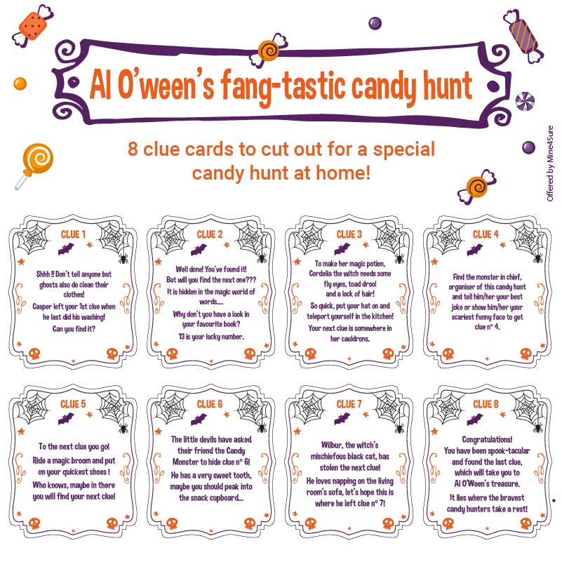 Halloween candy treasure hunt free printable Mine4Sure's Blog