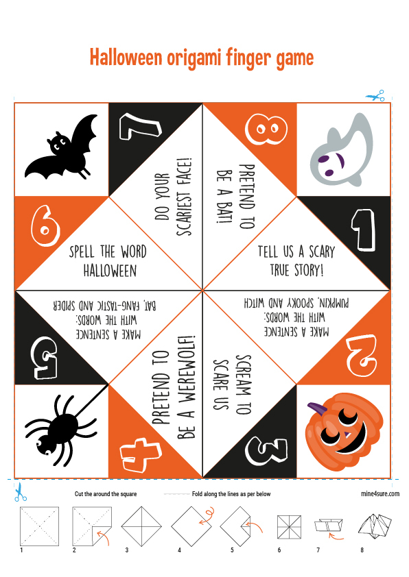 Spookily Fun Diy Halloween Origami Finger Game Mine4sures Blog