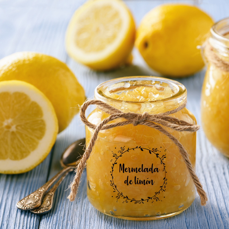Mermelada de limón y sus etiquetas personalizadas