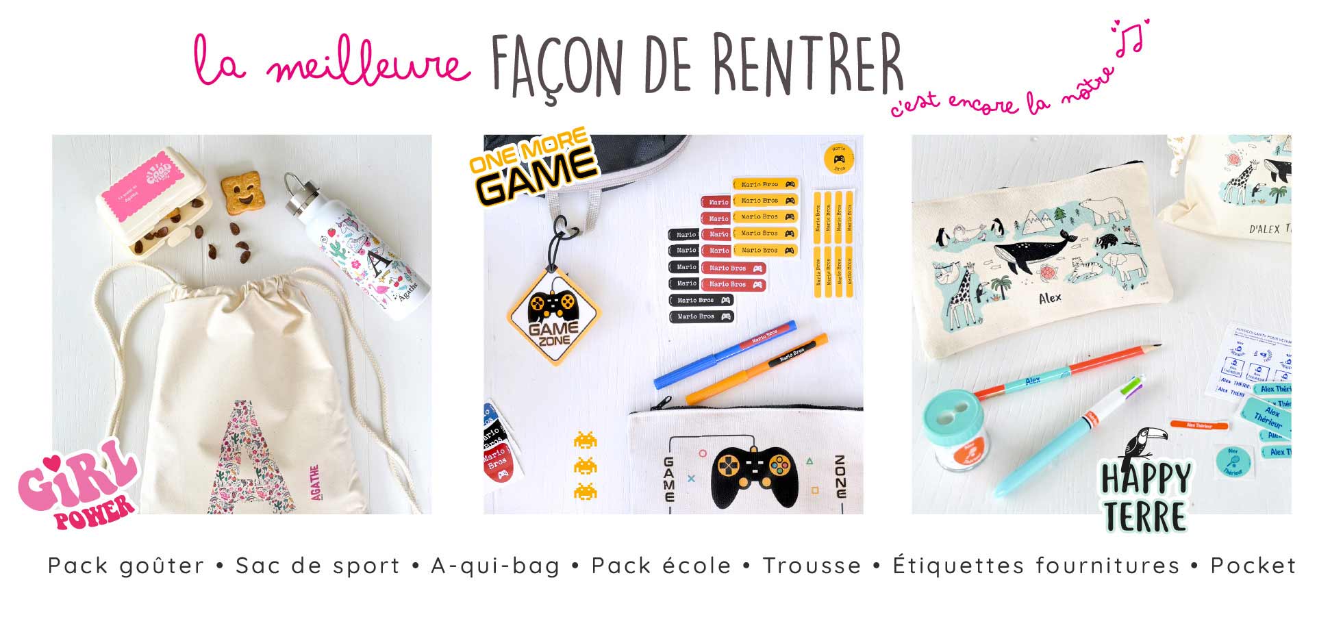 Marquer affaires rentree scolaire
