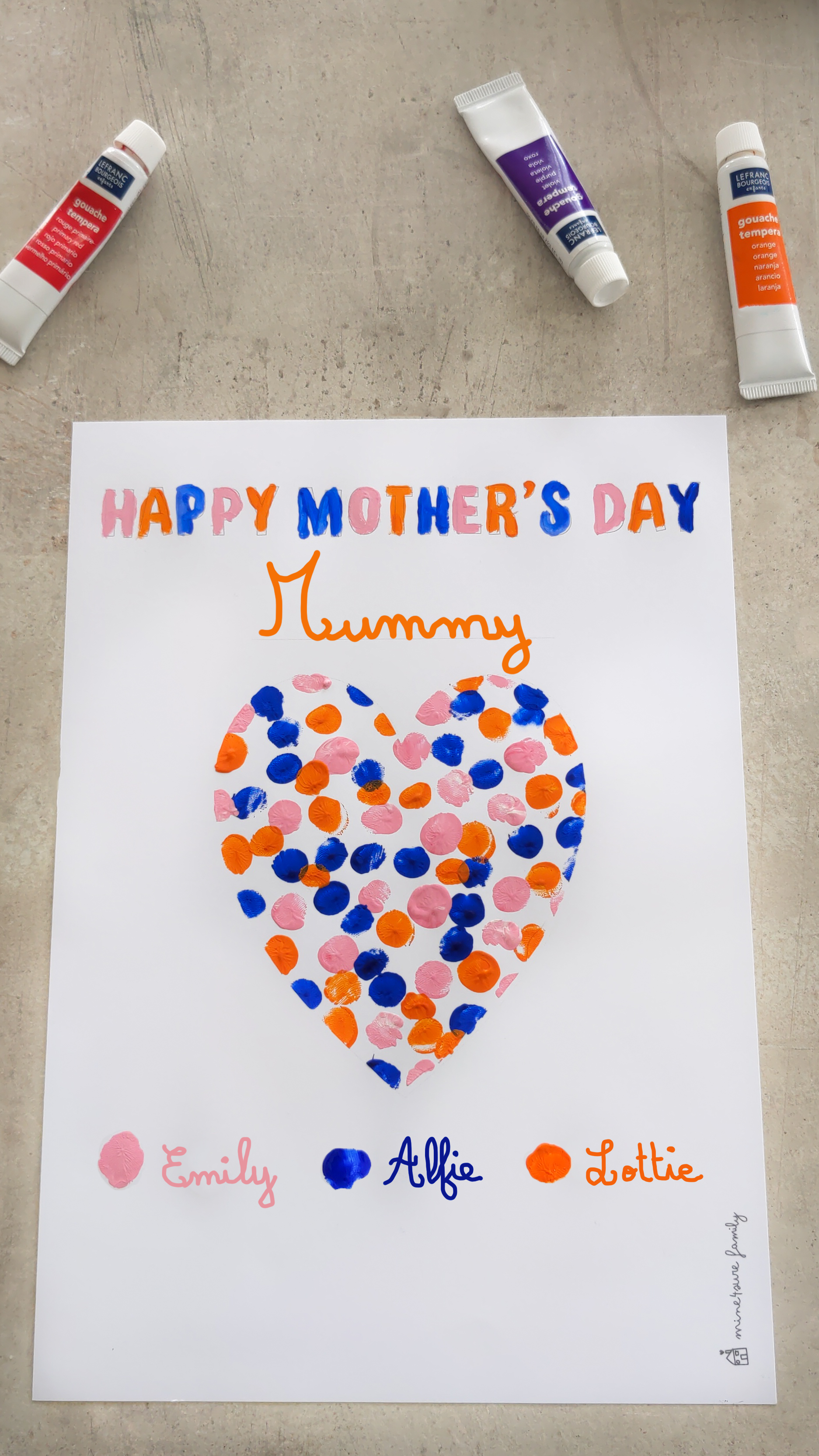 Finger paint mother's day DIY