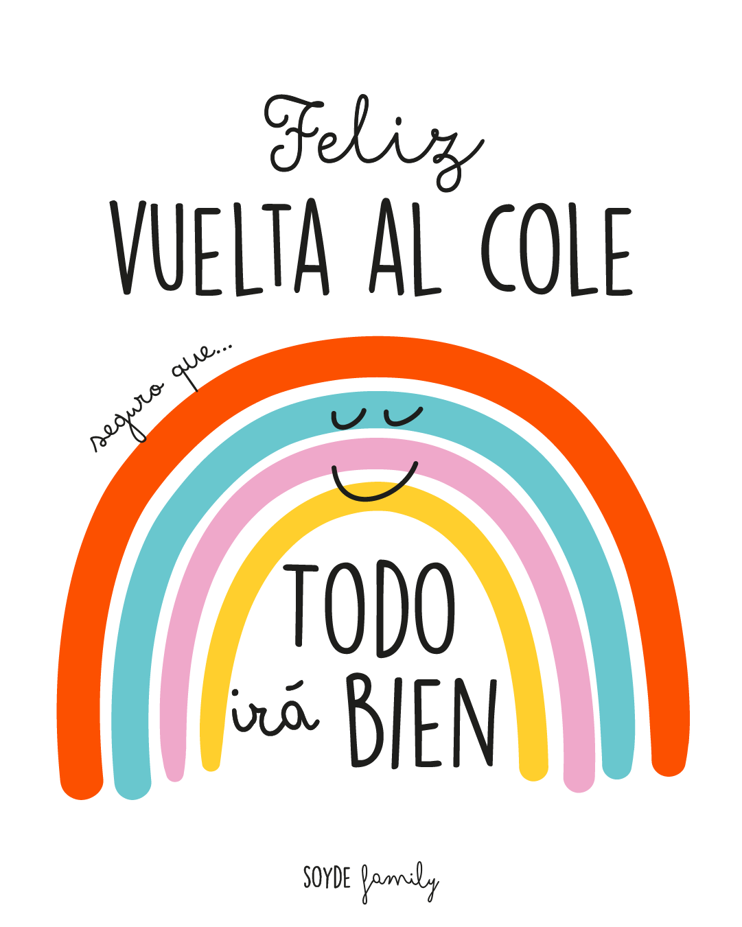 Cartel «Feliz vuelta al cole: ¡Todo irá bien!»