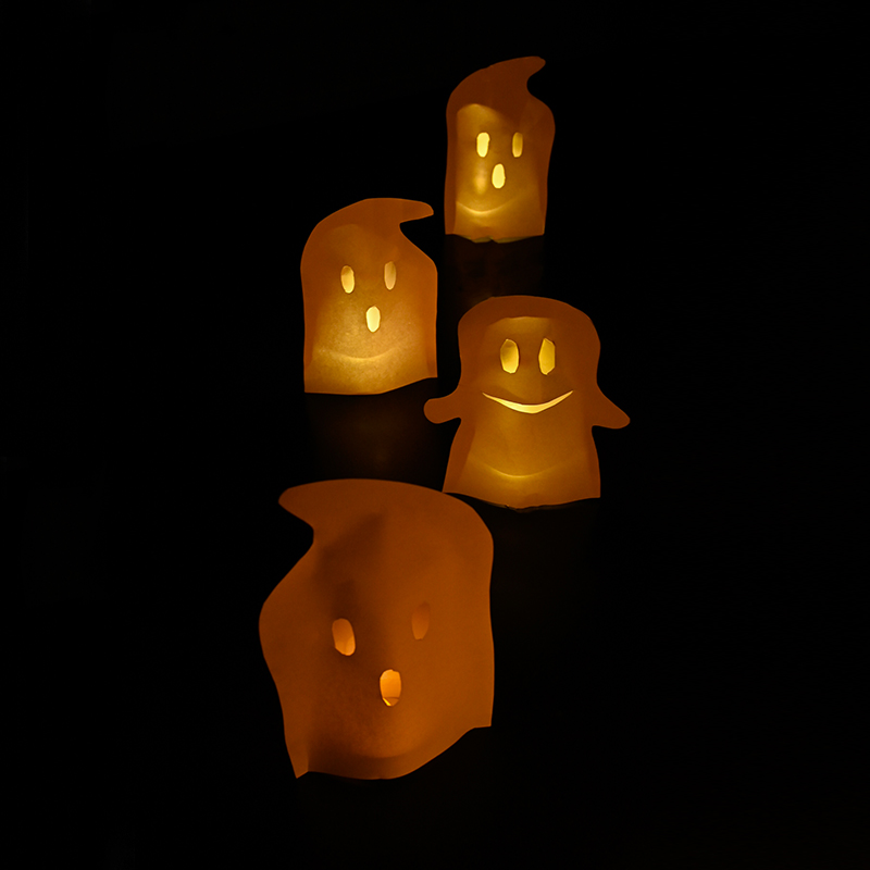 Halloween ghost lanterns DIY