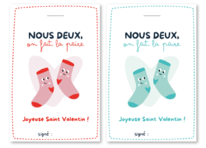 DIY : étiquette chaussettes Saint Valentin