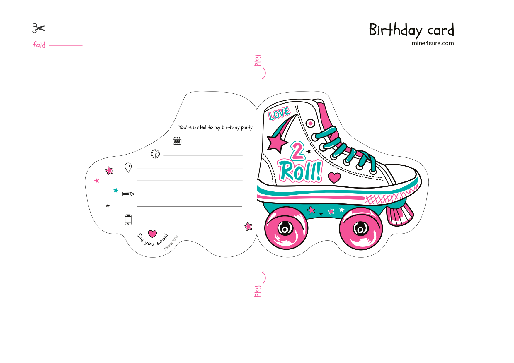 Birthday invitation roller template
