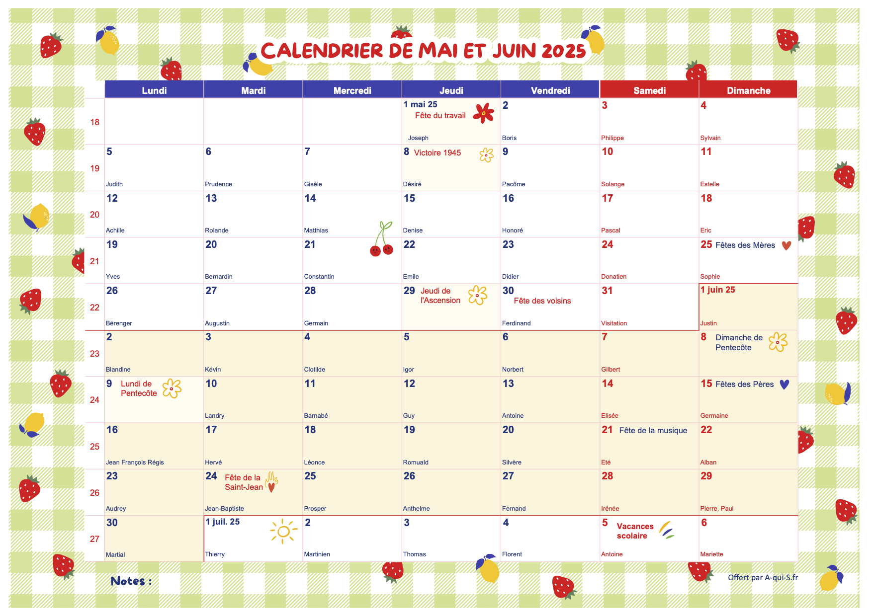 Calendrier bimestriel mai-juin A-qui-S