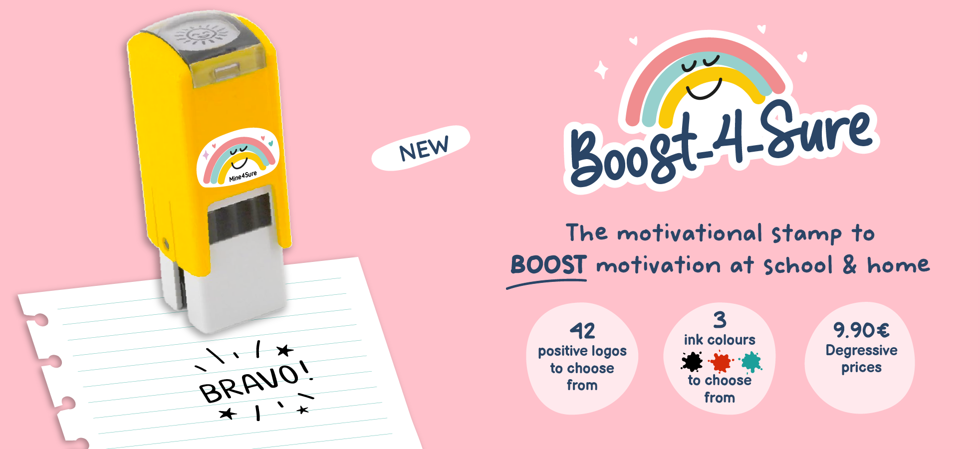 Motivational stamp for teachers and kids