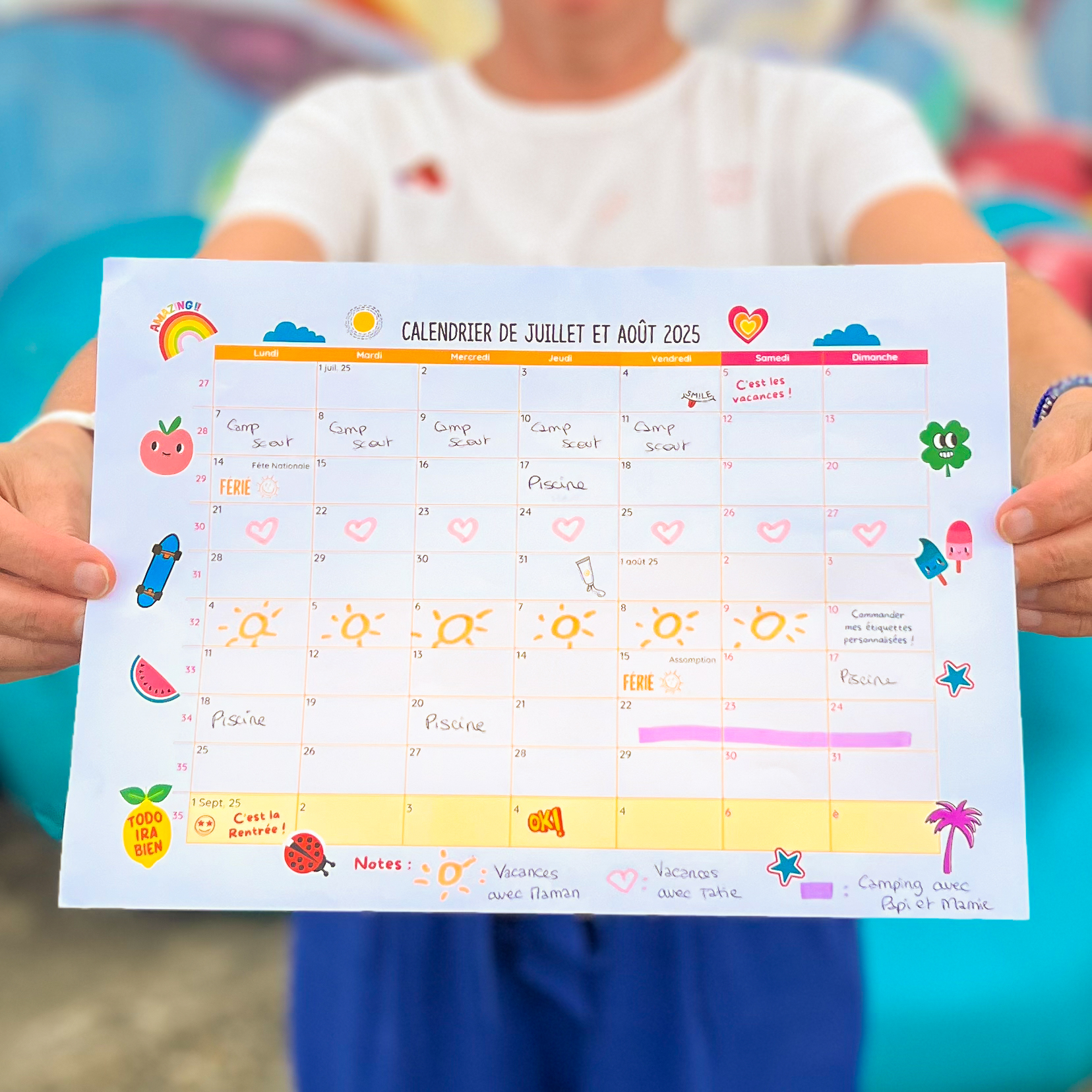 Le calendrier bimestriel Juillet-Août 2025