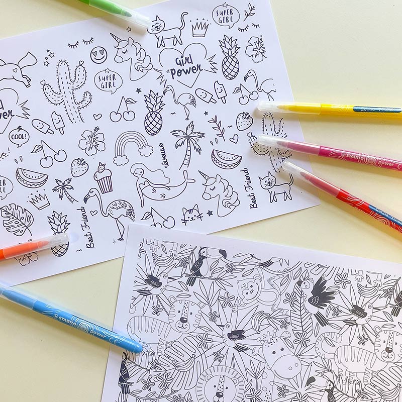 4 páginas para colorear con superpoderes