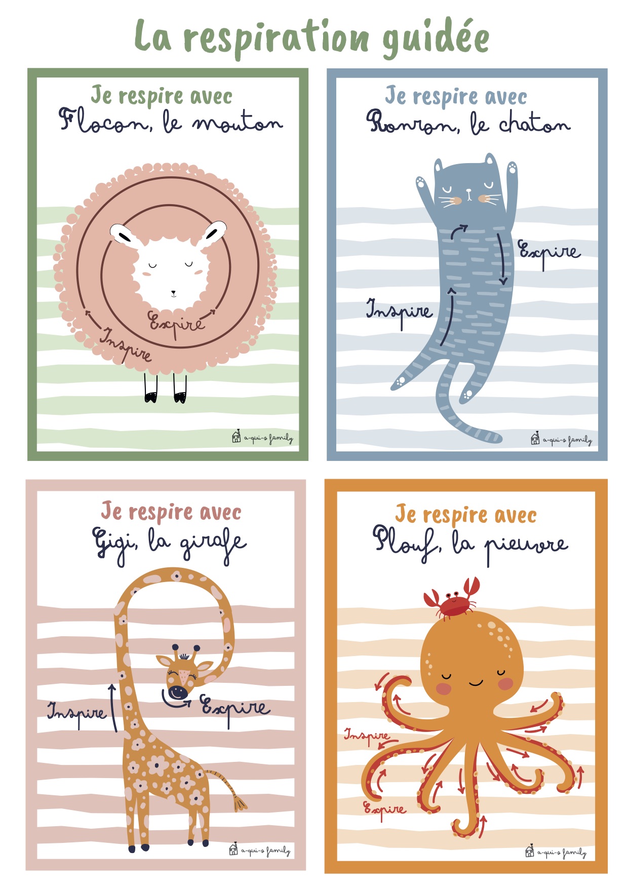 La respiration guidée: Découvrez nos cartes animaux à imprimer !