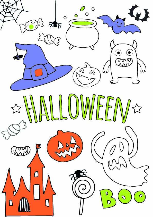🎃 Les coloriages Halloween A-qui-S