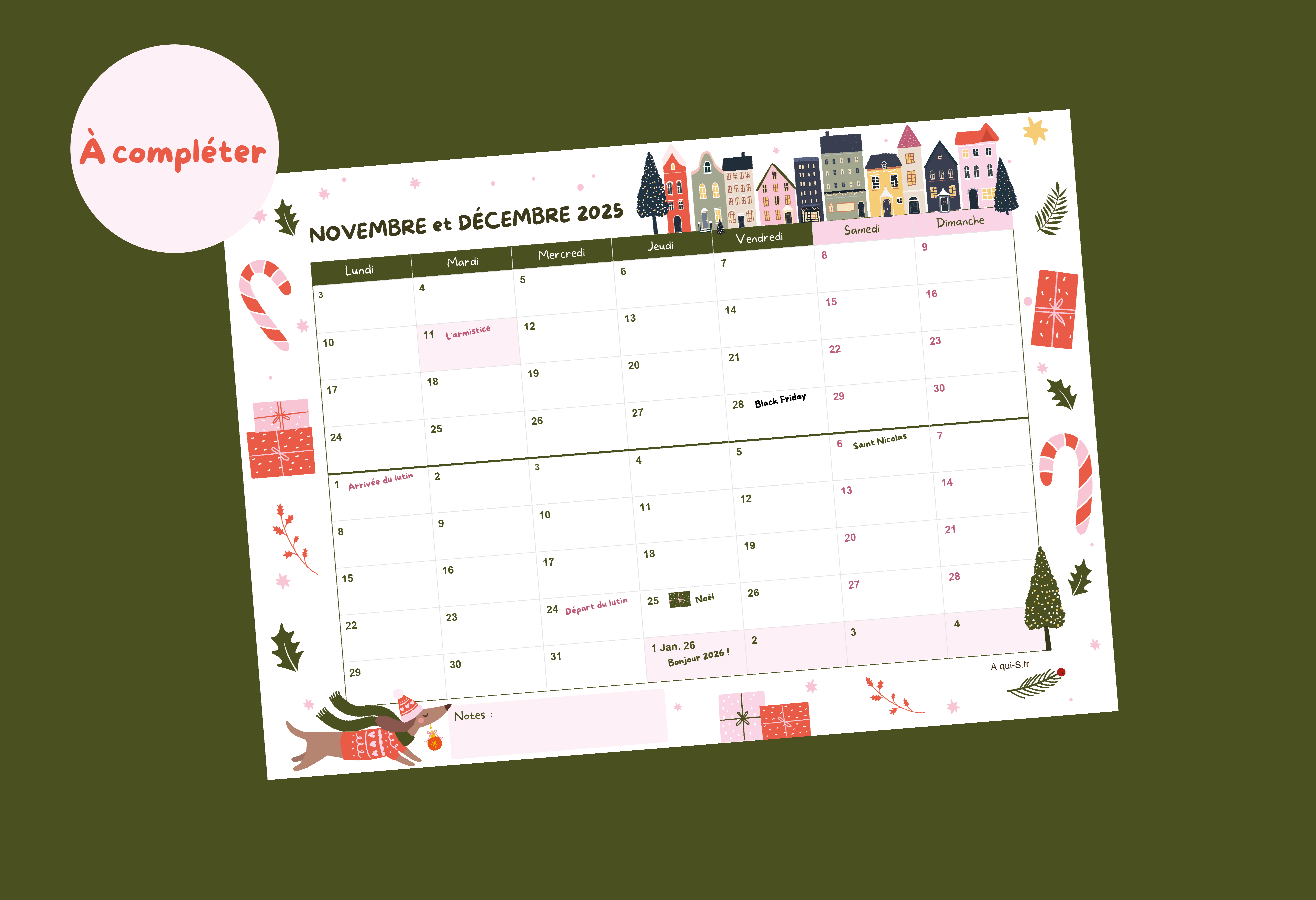 Calendrier Bimestriel Novembre D cembre 2025