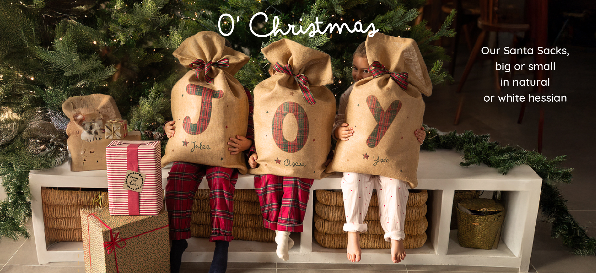 Monogram Santa sacks personalised