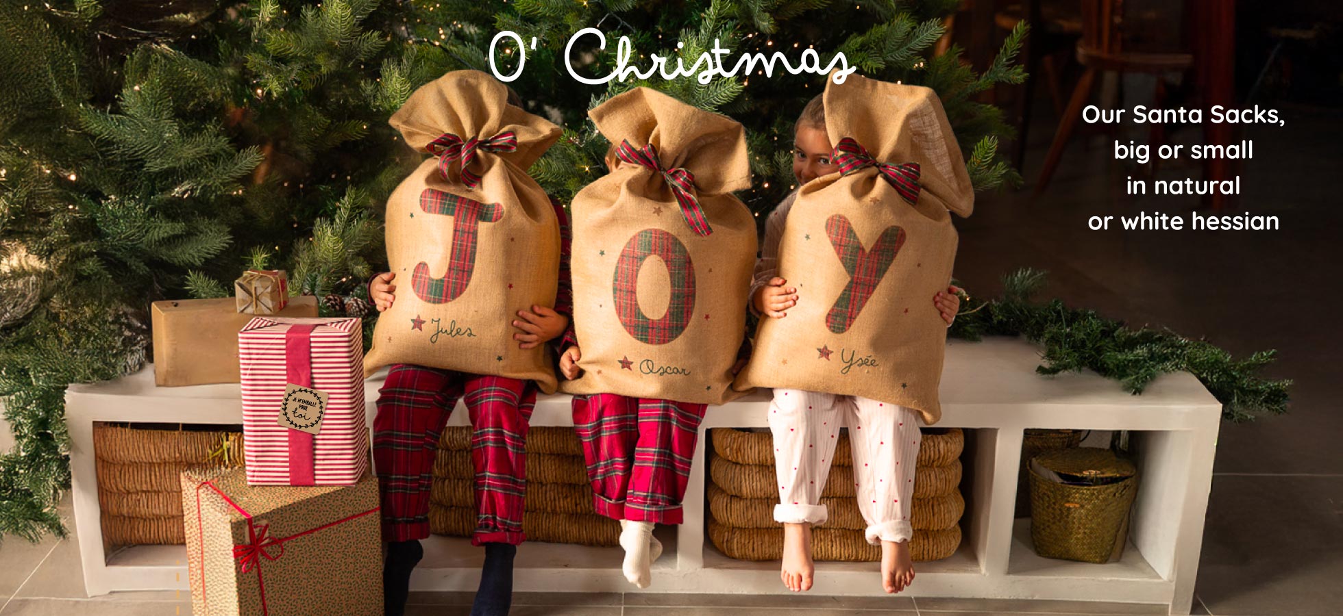 Monogram Santa sacks personalised