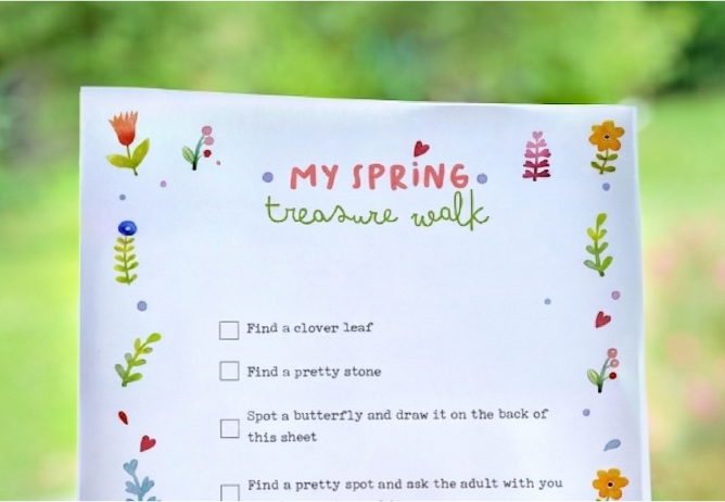 Spring treasure walk! An activity kids love