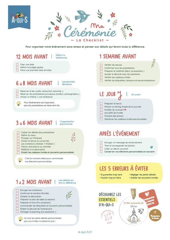 Ma checklist cérémonie: le secret pour une organisation sans stress ! Ma checklist cérémonie: le secret pour une organisation sans stress !