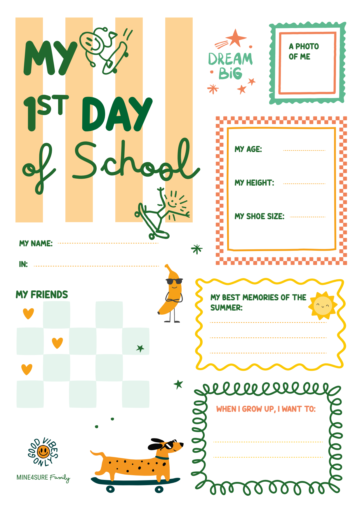 My first day of school for the new school year free download