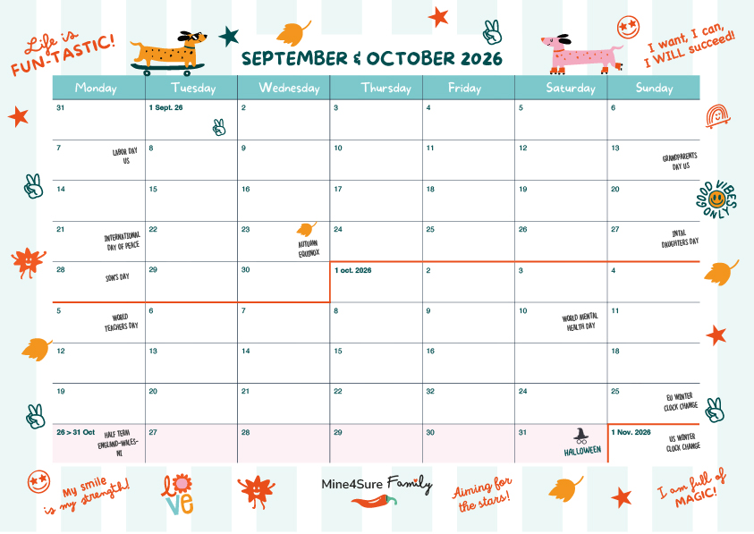 Fun-tas-tik bi-monthly September October 2026 calendar printable