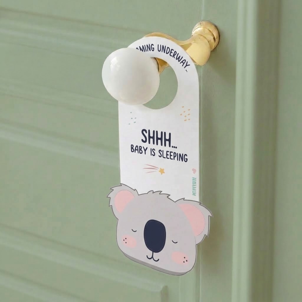Free printable, Baby’s sleeping door hanger
